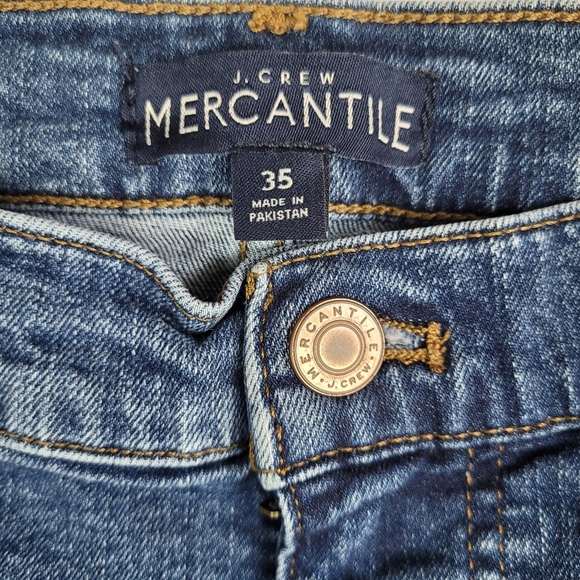 J Crew Mercantile high-rise medium wash cropped jeans with raw hem size 35 2X - Picture 3 of 10
